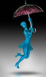 Ancizar Marin Sculptures  Ancizar Marin Sculptures  Umbrella with Ballerina (Purple Umbrella, Teal Figure)